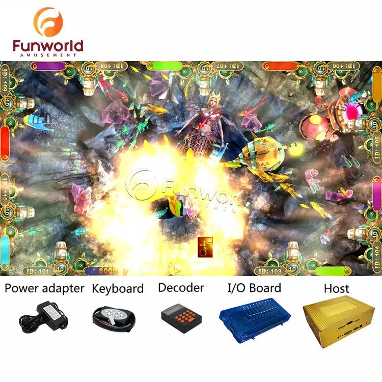 Coin Operated Games Fish Table For Sale Dragon King Fish Hunter Arcade Game Machine Panda Master Game Fishing Boat Mermaid