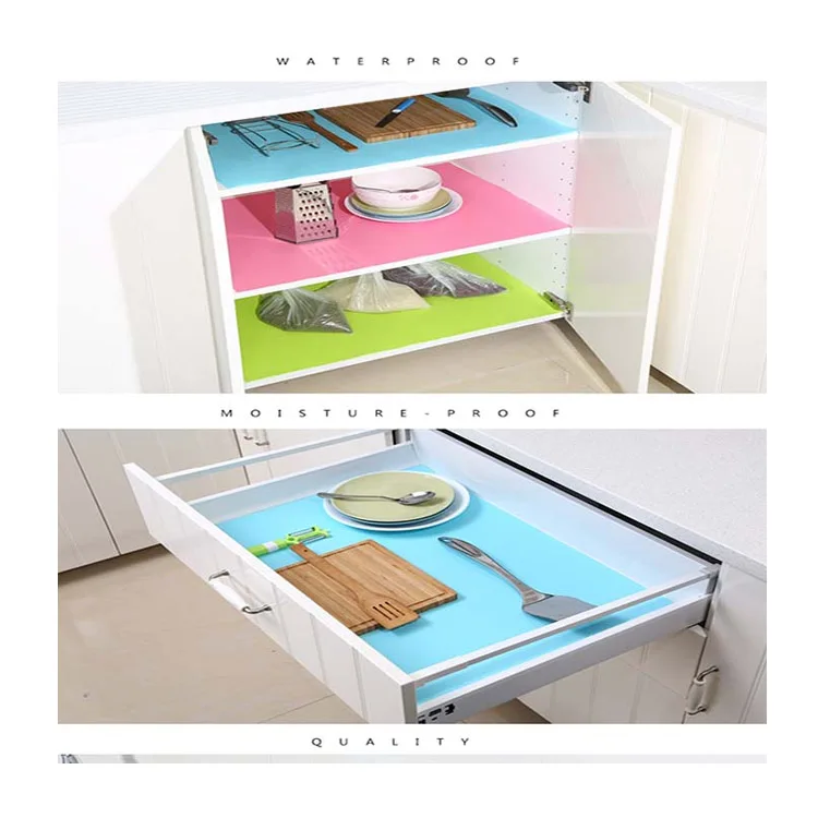 Easy to Cut Kitchen Cabinets Drawer Refrigerator EVA Shelf Liners Mats Roll