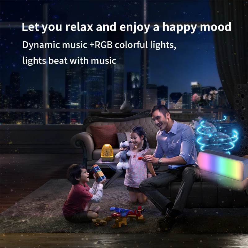 Factory Price Portable Wireless Waterproof Fm Radio 1200Mah Subwoofer Stereo Party Led Light Speaker