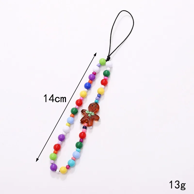 2024 Minimalist Christmas Series Beaded Mobile Phone Hanging Rope Anti loss Anti drop Wrist Pendant Jewelry