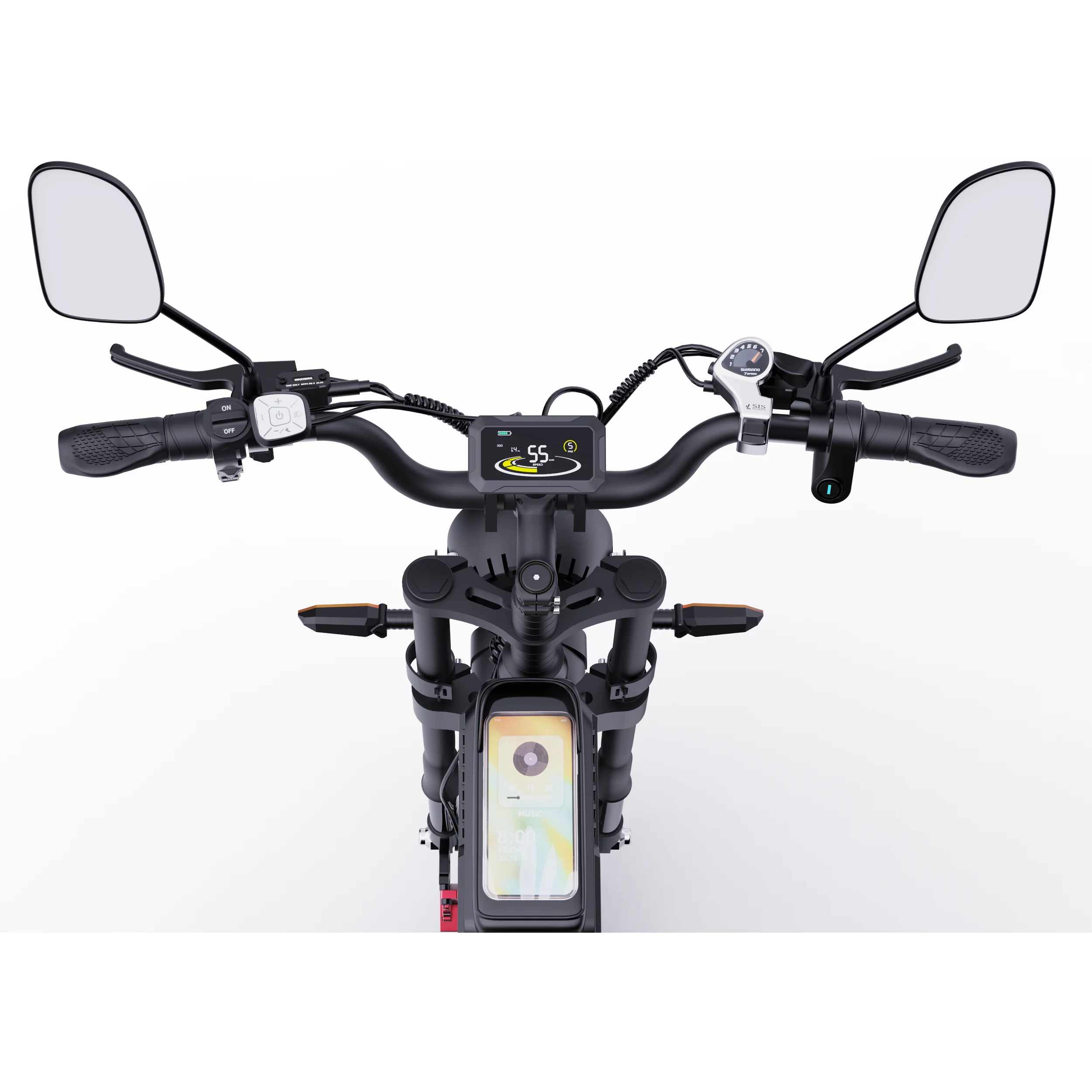 2000W Electric Bike Adults 20' City Ebike High-Speed 7 Speed Electronic Double Battery 7 Speed Electronic Fat Lithium Battery