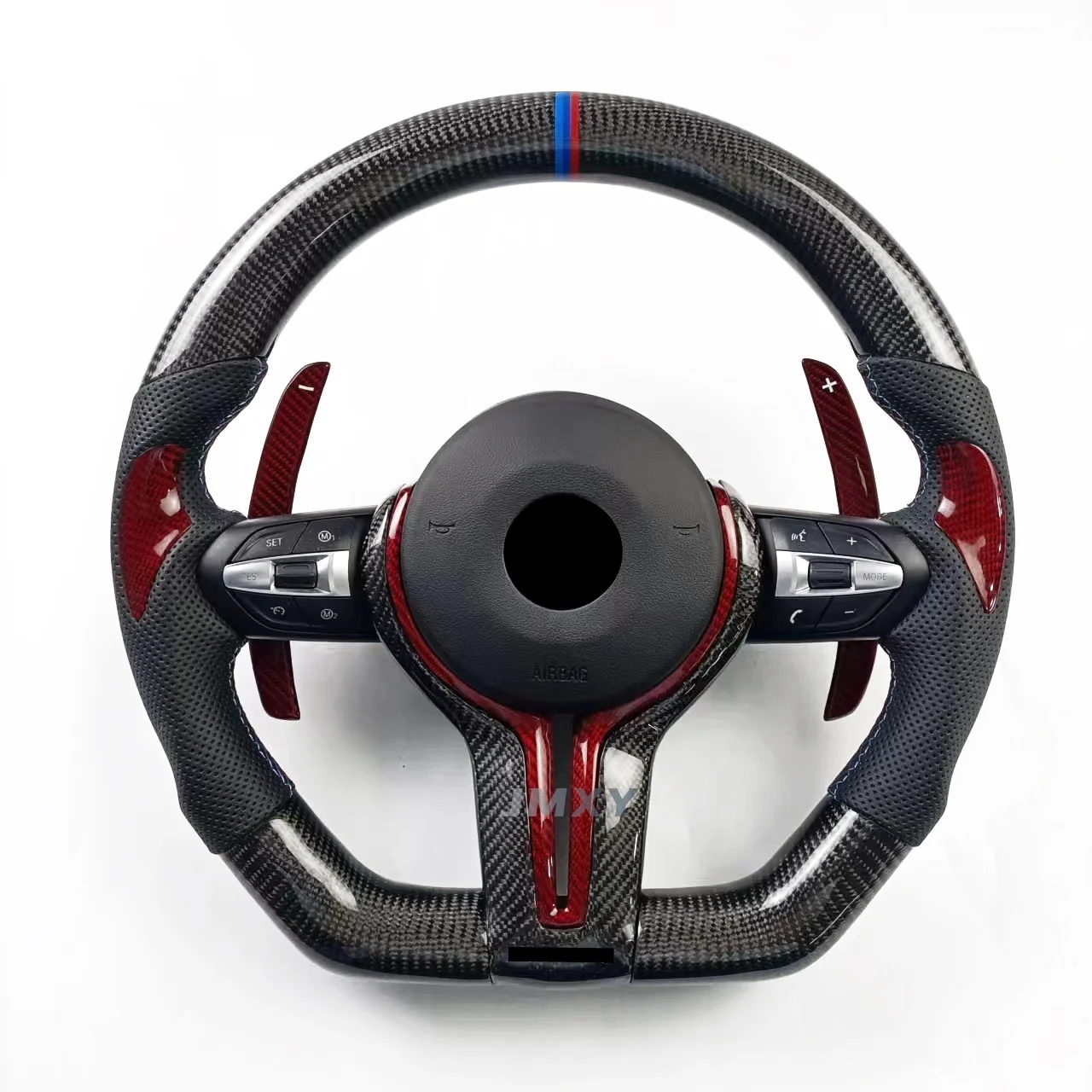 For BMW F10 F20 F30 F34 F80 E46 E90 M2 M3 customized new flat-bottomed sports carbon fiber car steering wheel