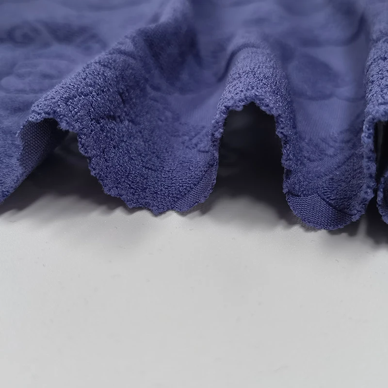 New design navy 100%polyester 260gsm terry towel jacquard fabric for hometextile