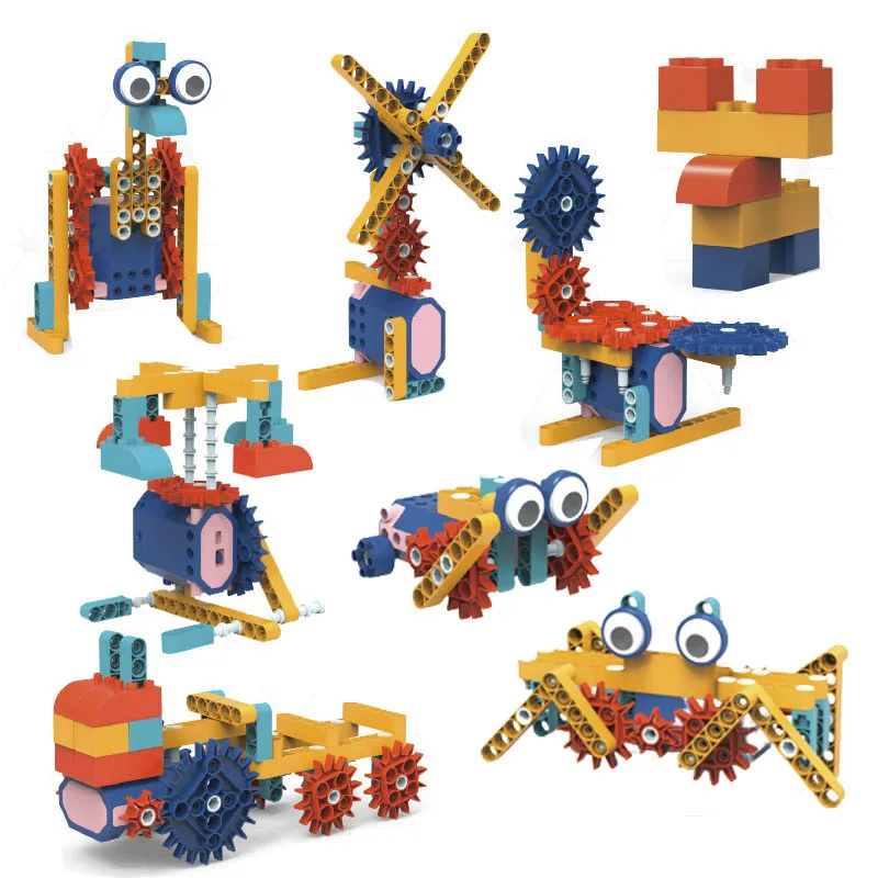 116Pcs Electric Mechanical Gear Building Blocks For Children Science Education Large Particle Assembly Educational Toys Boys