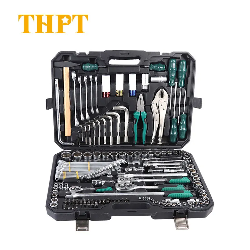 THPT 144 Pcs Ratchet Socket Set 1/2 1/4 Tool Kit Toolbox Case Wrench Spanners Car Repair Mechanics