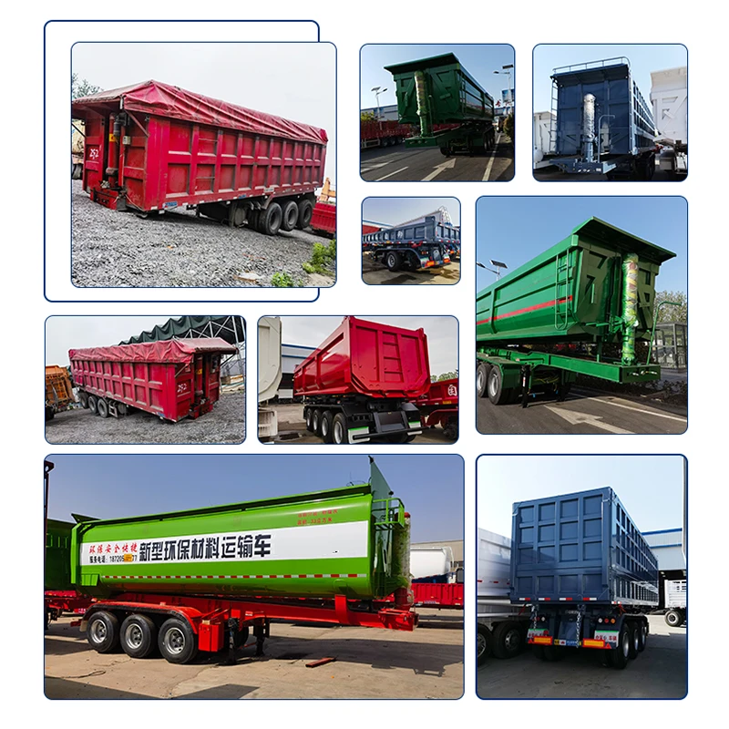 Transport Heavy Vehicles 50-80t Gooseneck Roll Off Rear Tipper Dump Semi Trailer