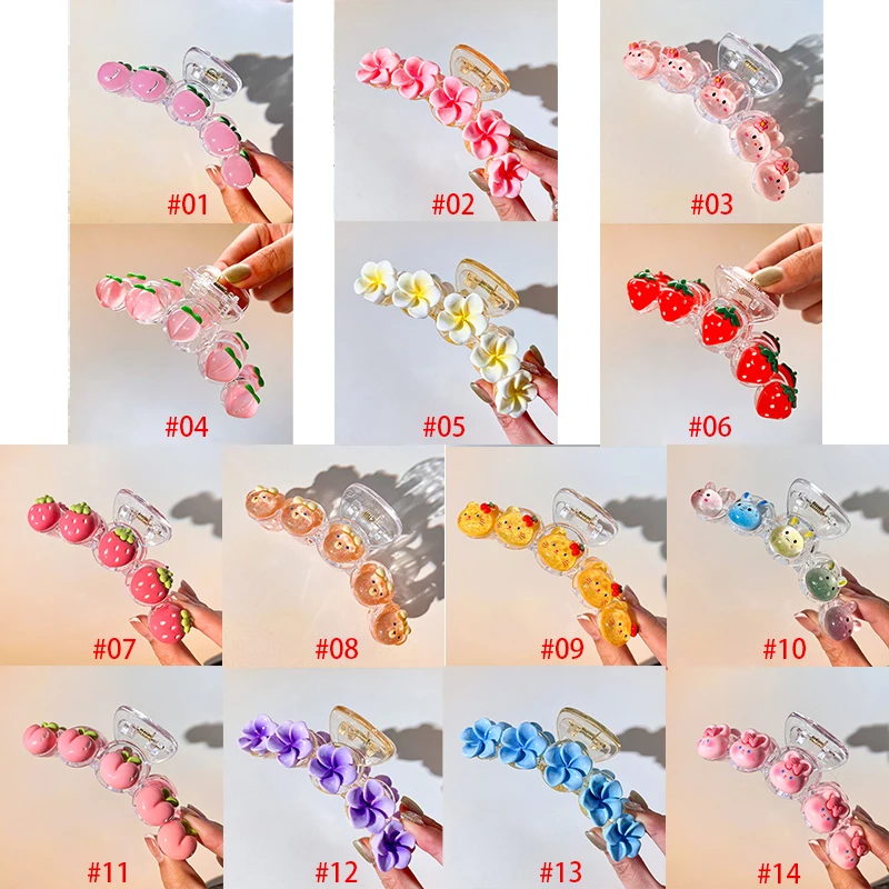 8cm New Spring Summer Fruits Haarklammer Fashion Plastic New Sweet Cute Shark Hair Claw Temperament Creative Girl Hair Accessory