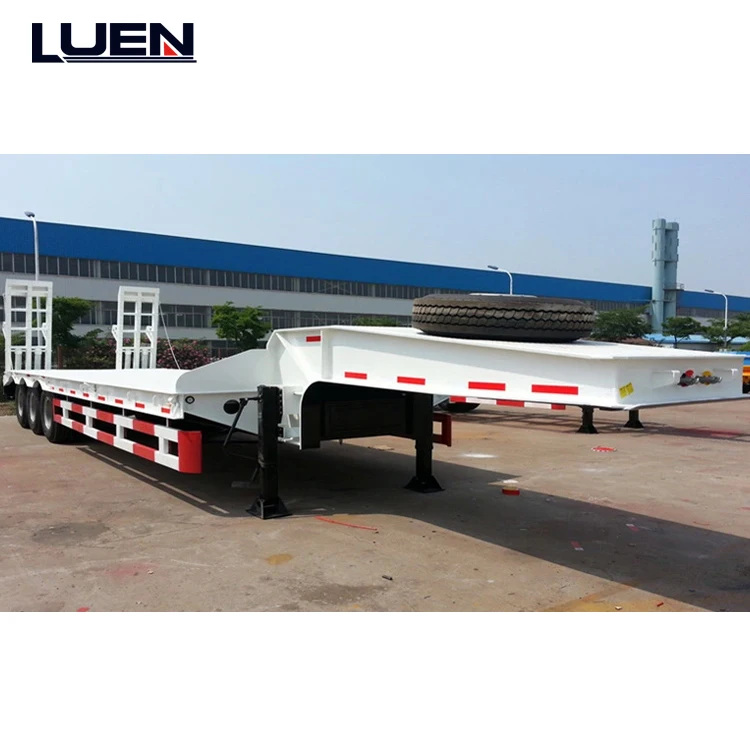 LUEN Hot Sale Excavator Transport 3/4axles Lowbed Low bed Semi Truck Trailer