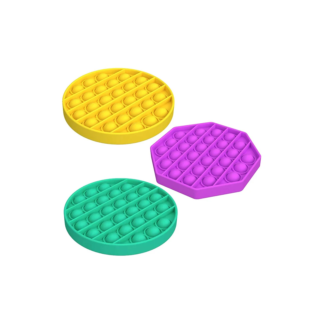 4 pack push ice cream squeeze action pure compression square bubble figure kids stress fidget baby pop toy