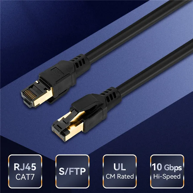 10GB Transfer Rates & Up to 600 MHz 26awg Cat7 RJ45 To RJ45 Data Lan Cable Patch Cord Sftp Networking Cable Ethernet Cable