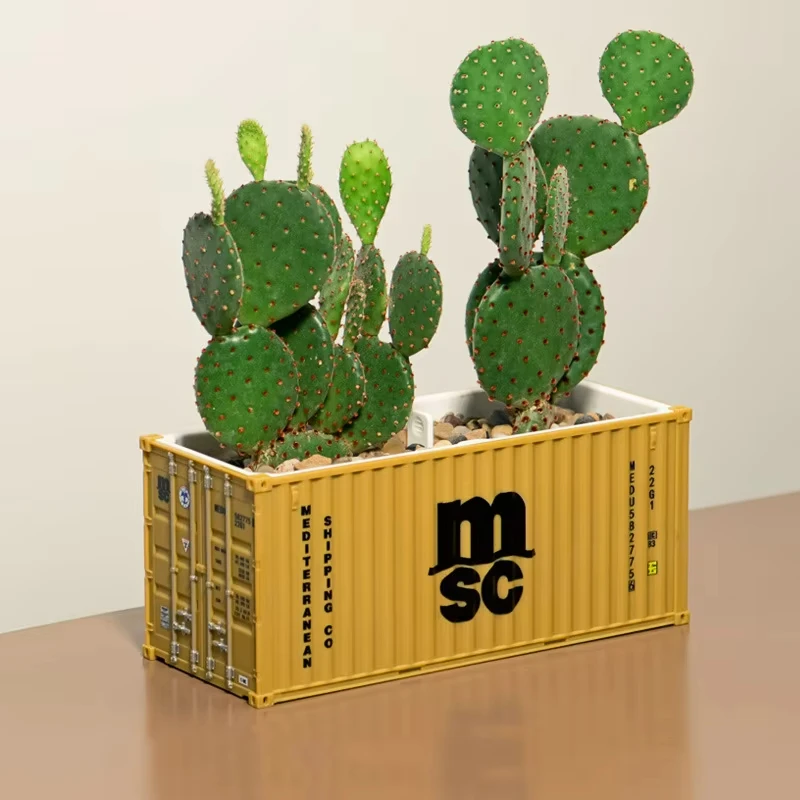 Custom corporate gifts desk decoration accessories plant pots Simulation scale model shipping container Flowerpot