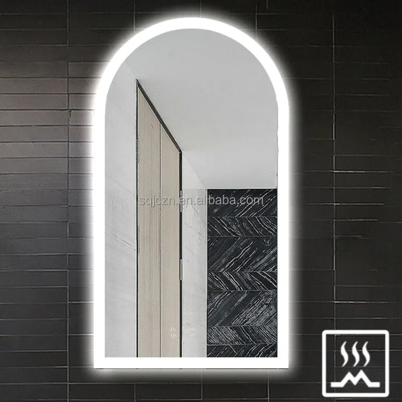 Factory Custom Illuminated LED Bathroom Mirror with Bluetooth Speaker Hand Wave Induction Led Makeup Mirror Anti Fog Waterproof