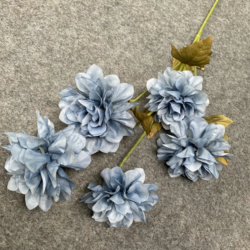 Wholesale Cheap Long Stem 5 Head Peonies Silk Flower For Wedding Arrangement