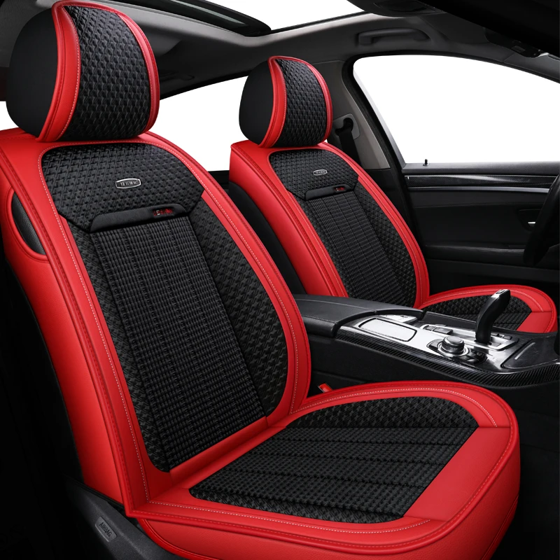 Instocked Luxury Design Polyester Leather Car Seat Cover Full Set Universal