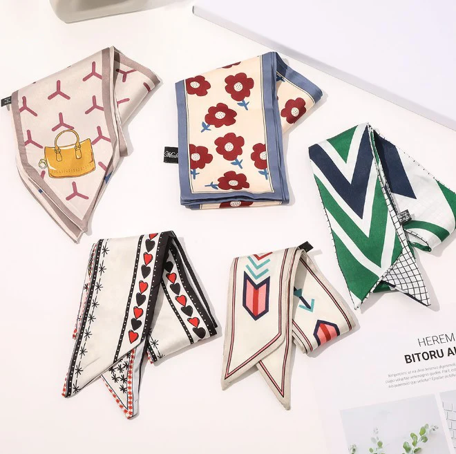 South Korean version of the new small scarf Spring and Autumn Double-sided Scarf Hair Band