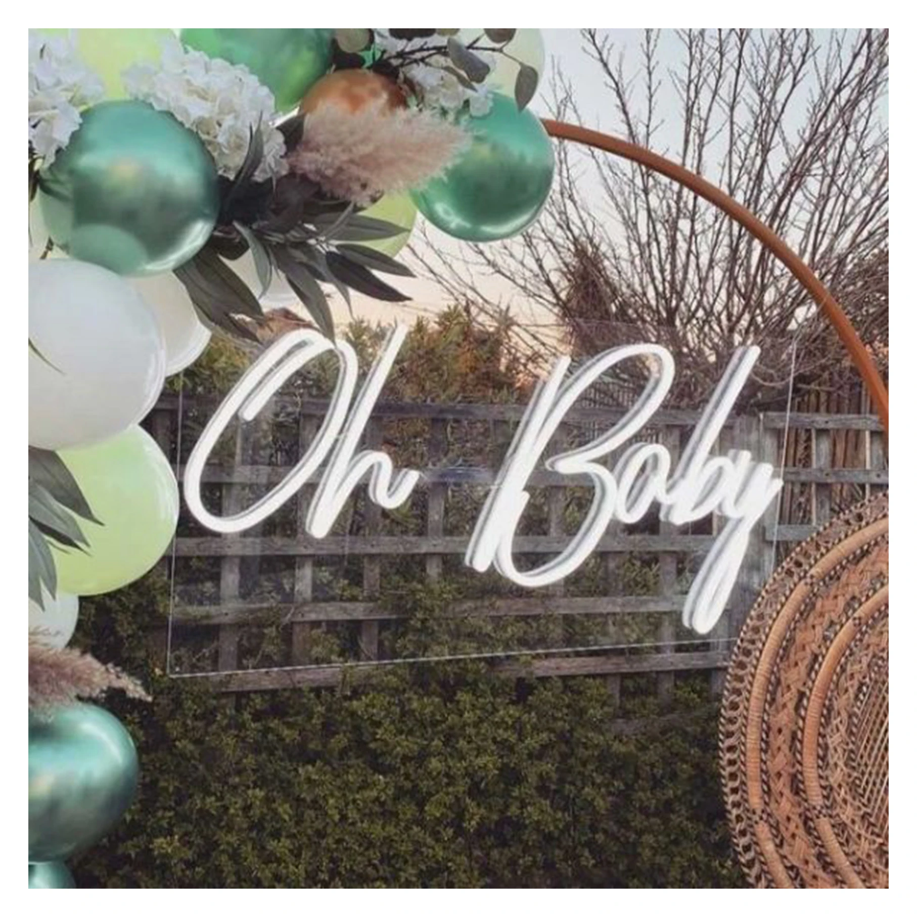 SignBoard with Illuminated Letters Oh Baby Neon Signs Custom LED Electronic Signs