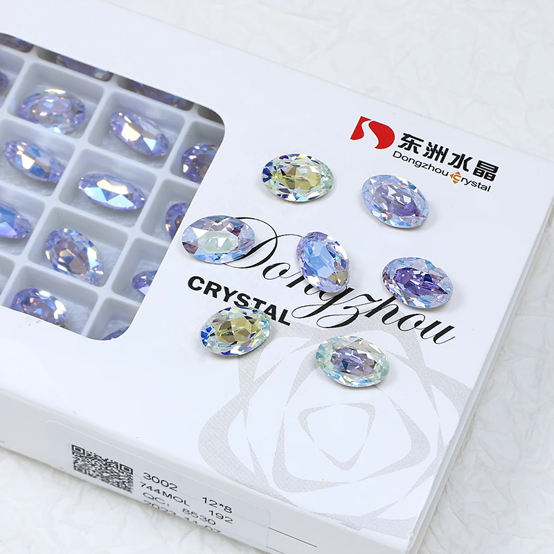 Crystal rhinestones point back k9 crystal 12*8mm Oval fancy stone wholesale loose crystal stone for jewelry garment accessories