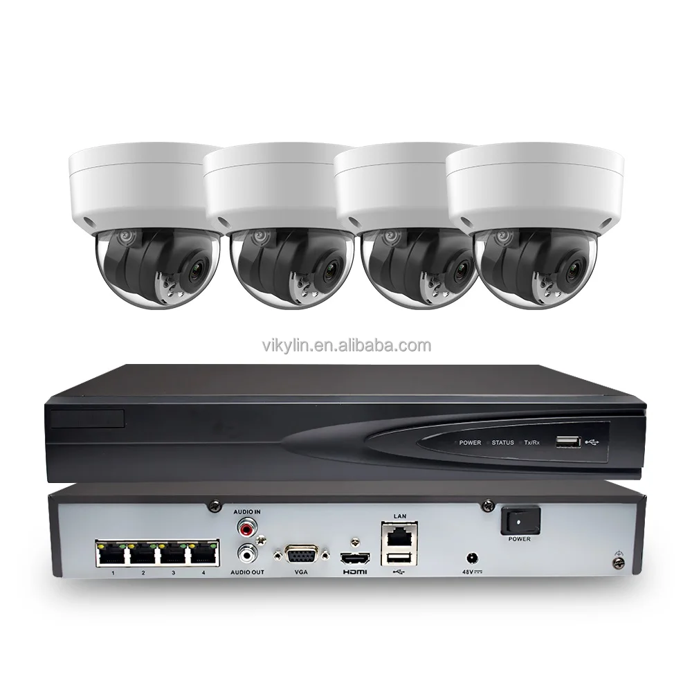 HIK-Conect app 5mp 4k 8mp 4ch  8ch 16 Channel HD AI Ip Poe Nvr Home Outdoor Security Camera Surveillance Cctv System Kit
