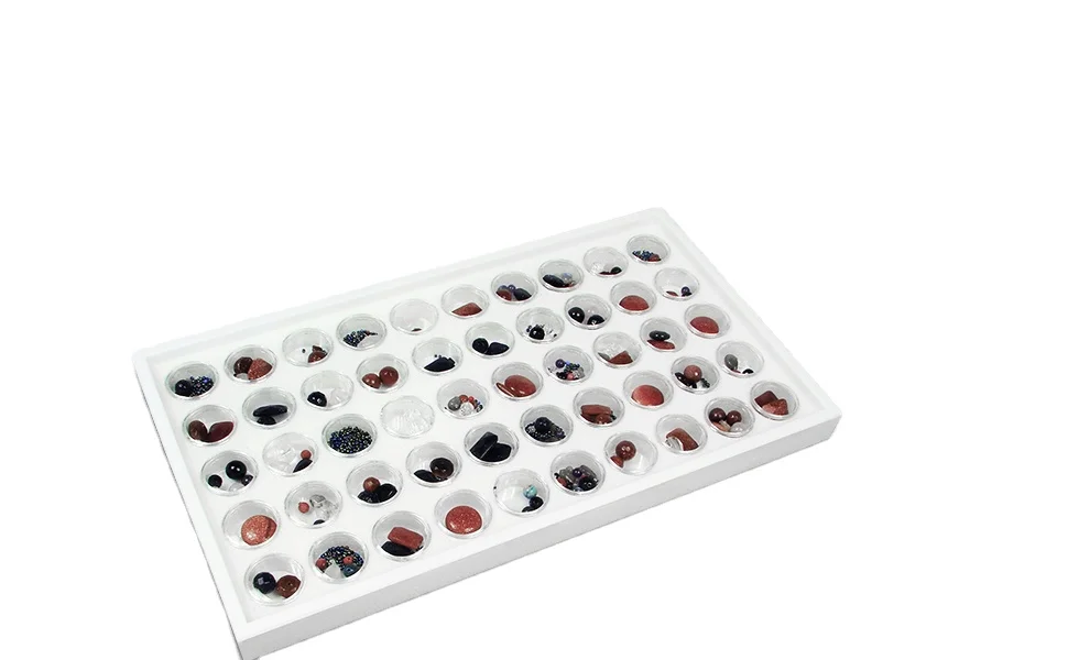 50 White Foam Gem and Bead Storage Jars Showcase Stackable Display