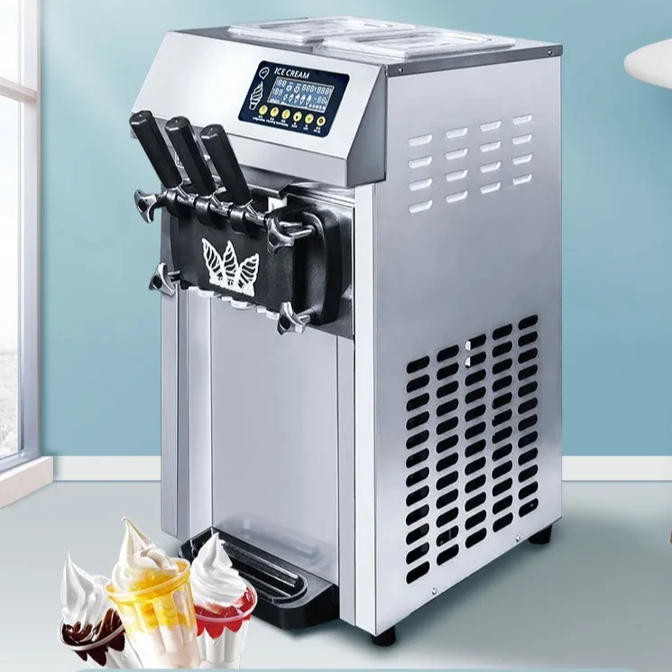 Commercial Ice Cream Maker Machine Automatic Commercial Desktop Soft Ice Cream Machine For Sale
