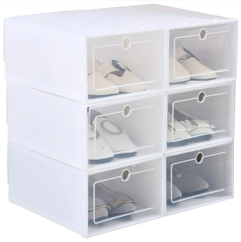 storage foldable box Plastic Clear Sneaker Drop Front Shoe Box Organizer Transparent Stackable storage shoe boxes