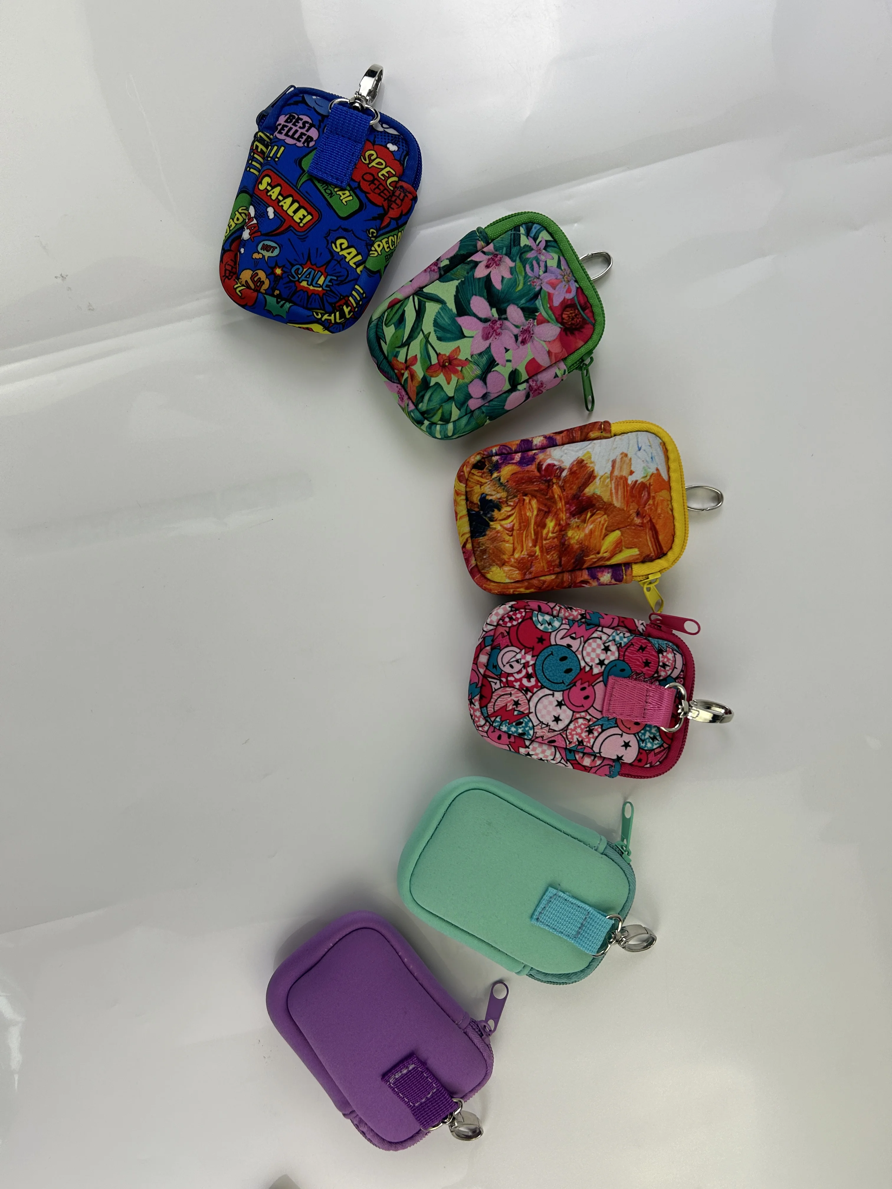 High Quality Small Keychain Accessories Wallet Dual Pouch Portable Detachable Coin Purse Card Holder