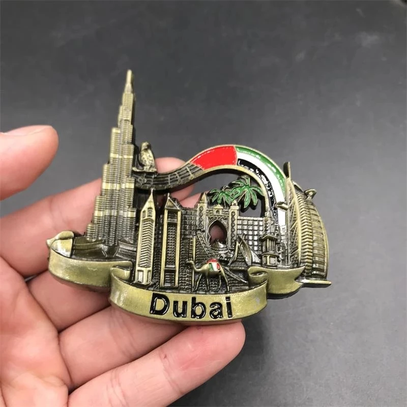 Wholesale Dubai Sublimation Metal Fridge Magnets Tourism Souvenirs Customised Magnets Fridge Souvenirs Customize