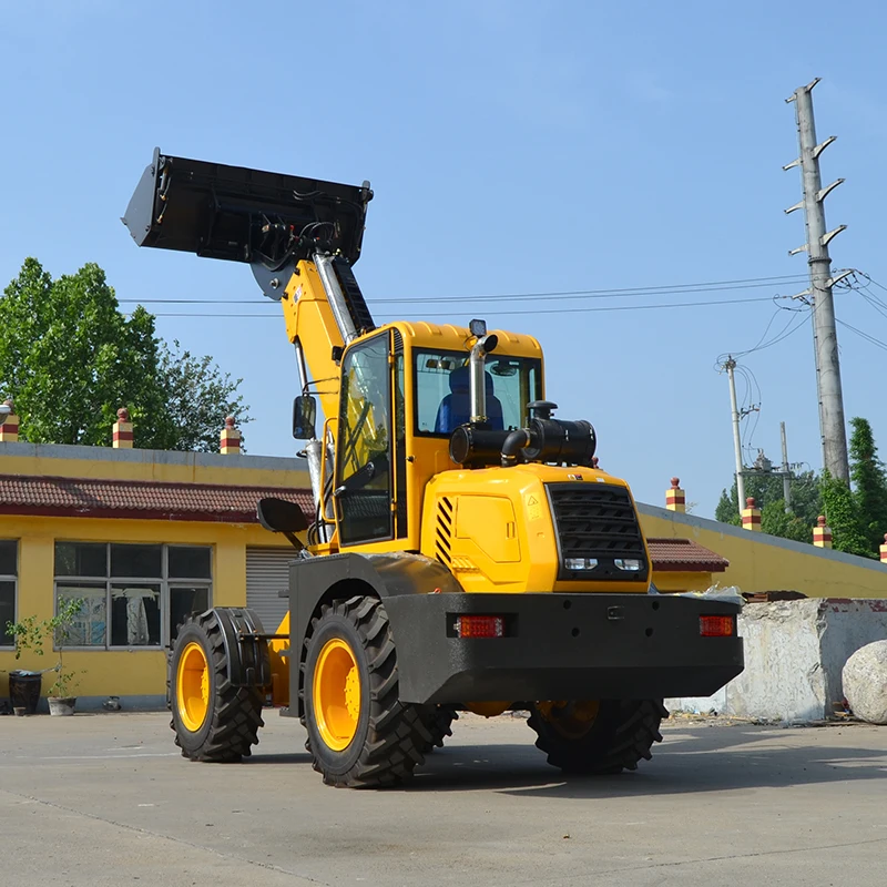 Container side excavator telescopic boom loader