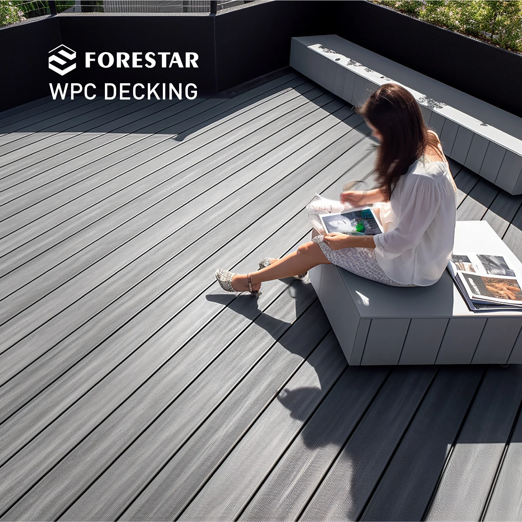 WPC/BPC Teak color WPC Terrace Outdoor fireproof Capped  Wood Fiber Waterproof High Quality Composite Decking Anti-slip