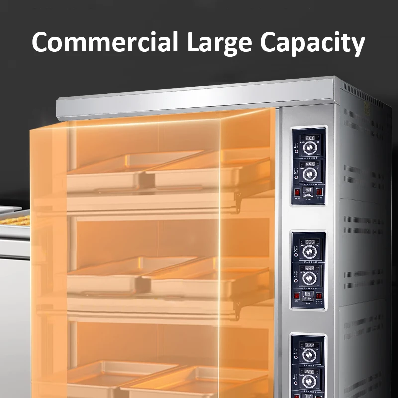 Commercial Big Gas Bakery 3 Deck 6 Tray Gas Automatic Cake and Bread gas oven for bakery