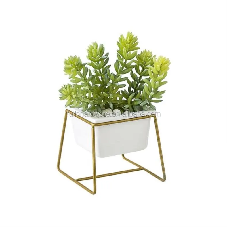 
Nordic living room stainless steel plant stand mental plant flower pot stand flower brackets metal shelf 