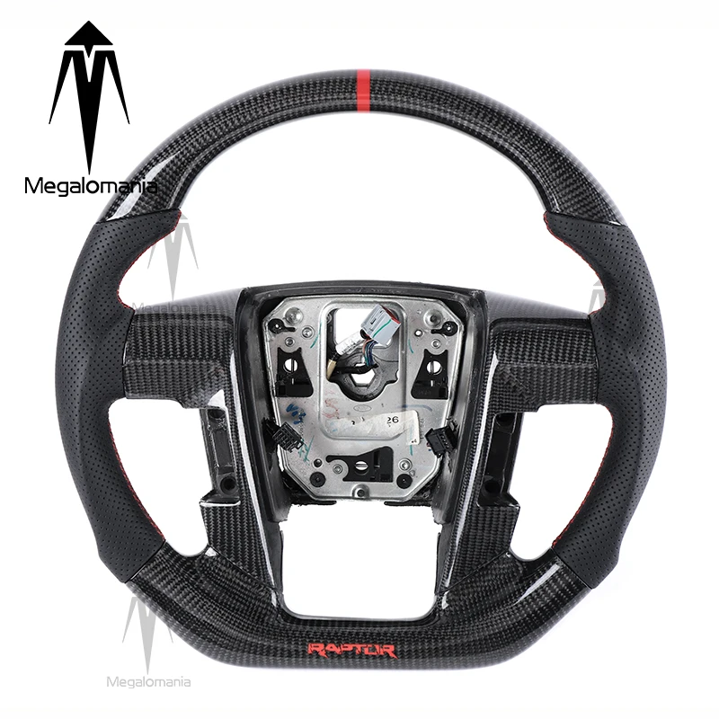 Custozming Carbon Fiber Steering Wheel Fit For Ford Ranger Ford Raptor F150 F-150 SVT LED Steering Wheel