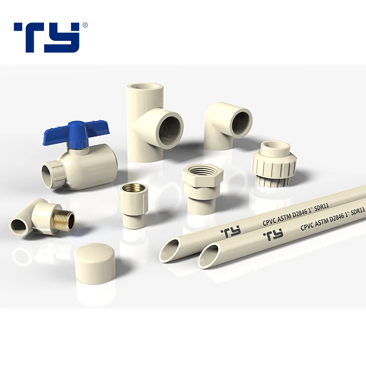 Reliable Supplier hot cload water plastic pipe fittings UPVC  CPVC CTS CPVC ASTM D2846 CROSS TEE