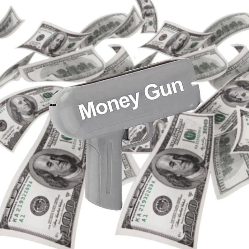 New Coming Customized US Dollar Money Gun Best Seller, Super Shot Gun, Silvery Toy Gun cash cannon spray money gun