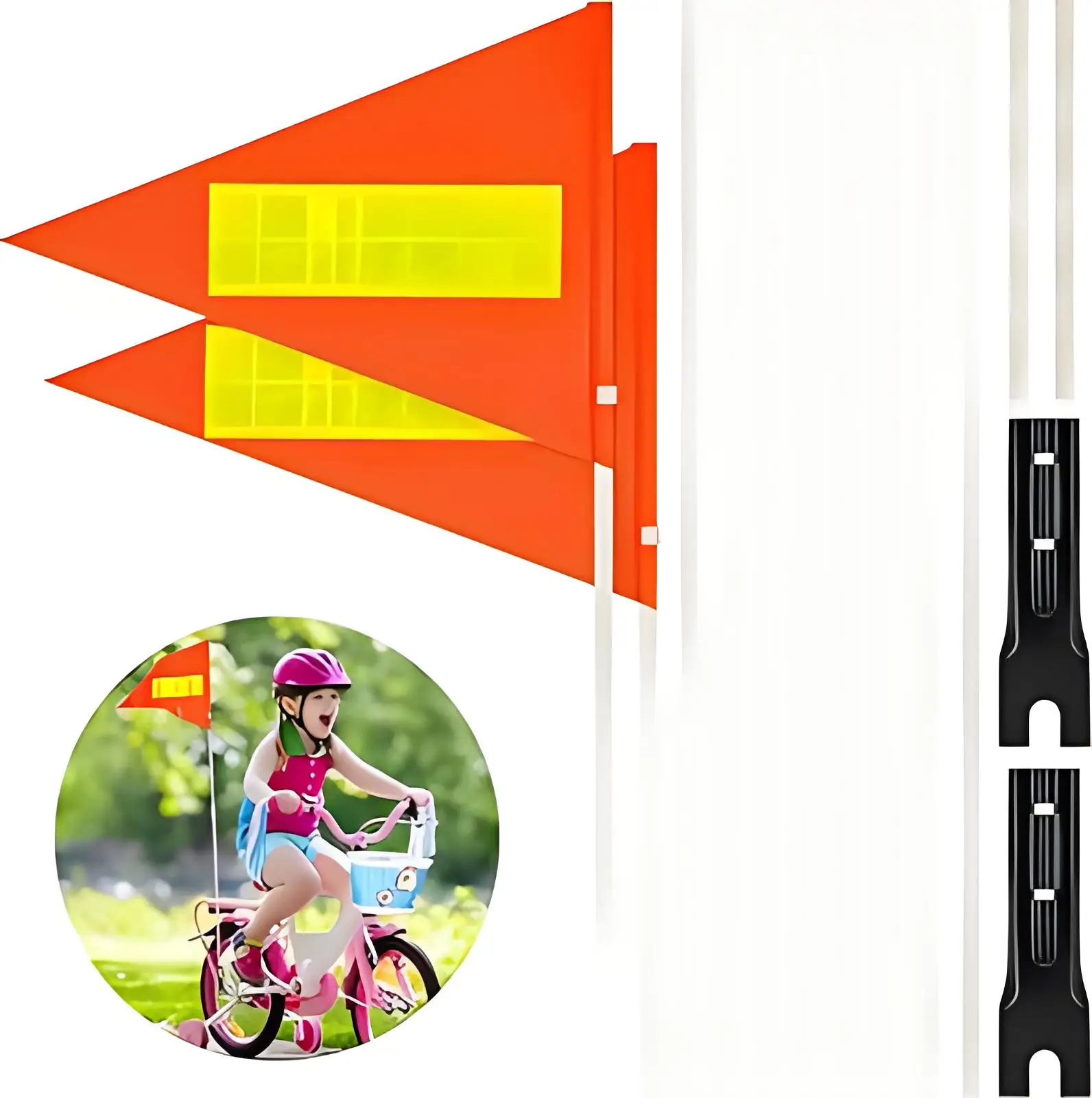 Promotional Personalized Design Adjustable Height Bike Safety Flag Banner Outdoor Triangle Bicycle Flag