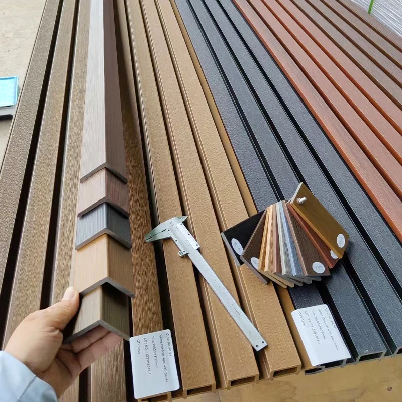 UV-resistant WPC PE Co-extruded wall panels Decoration Exterior composite fluted wall panel cladding outdoor waterproof