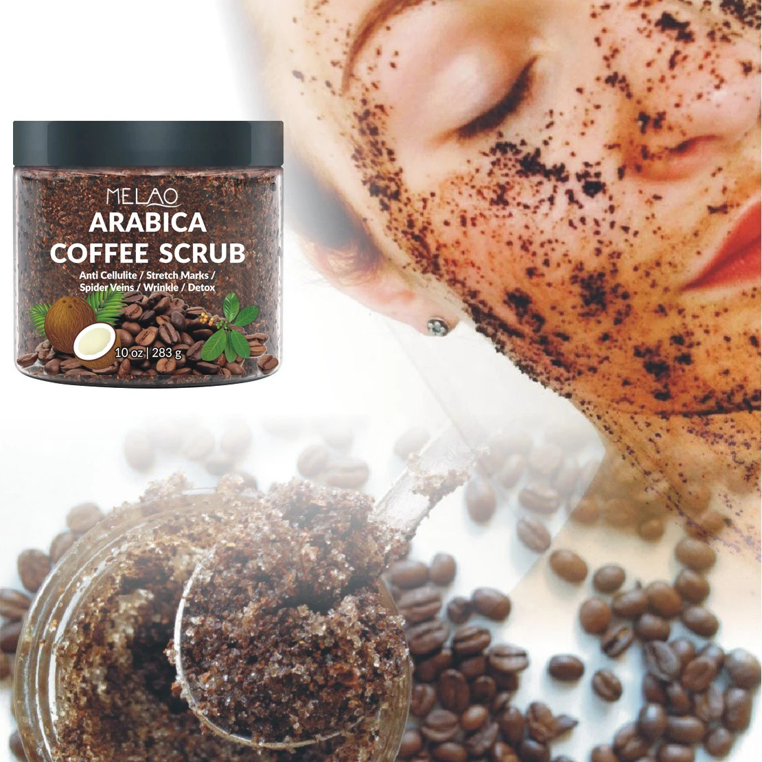 
Private Label Whitening Smooth Skin Dead Skin Removal Moisturizing Exfoliating Coffee Body Scrub 