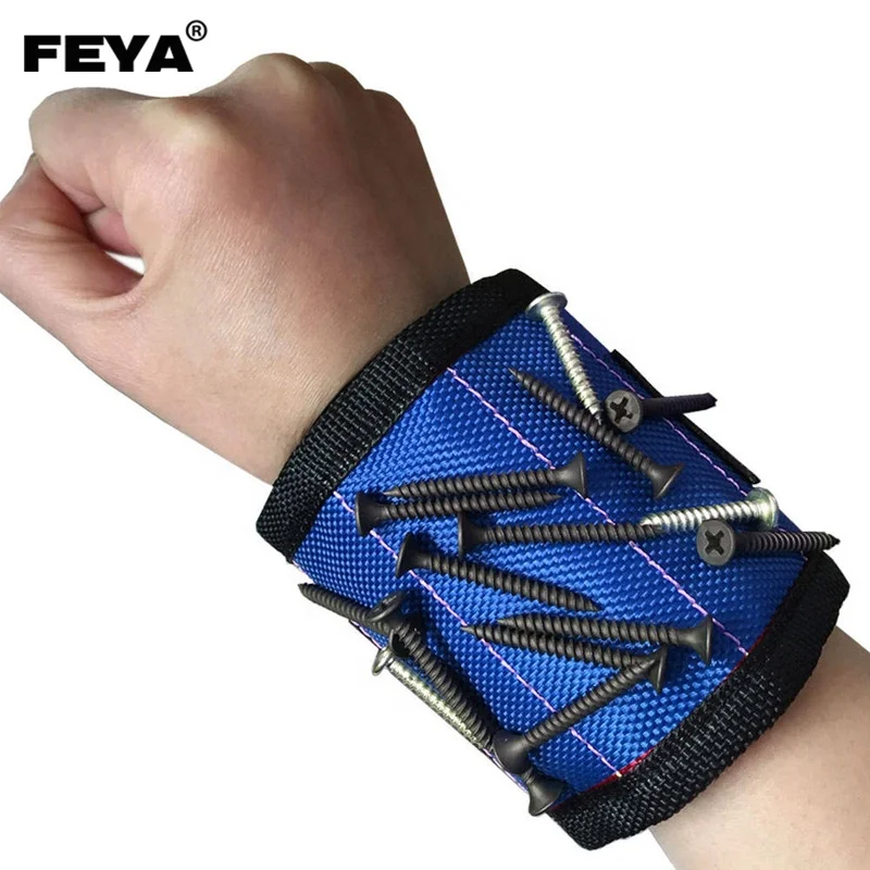 Adjustable Strong Magnetic Wristband 3 Rows Wrist Band For Holding Screws Nails Drill Bits And Small Tools Bracelet