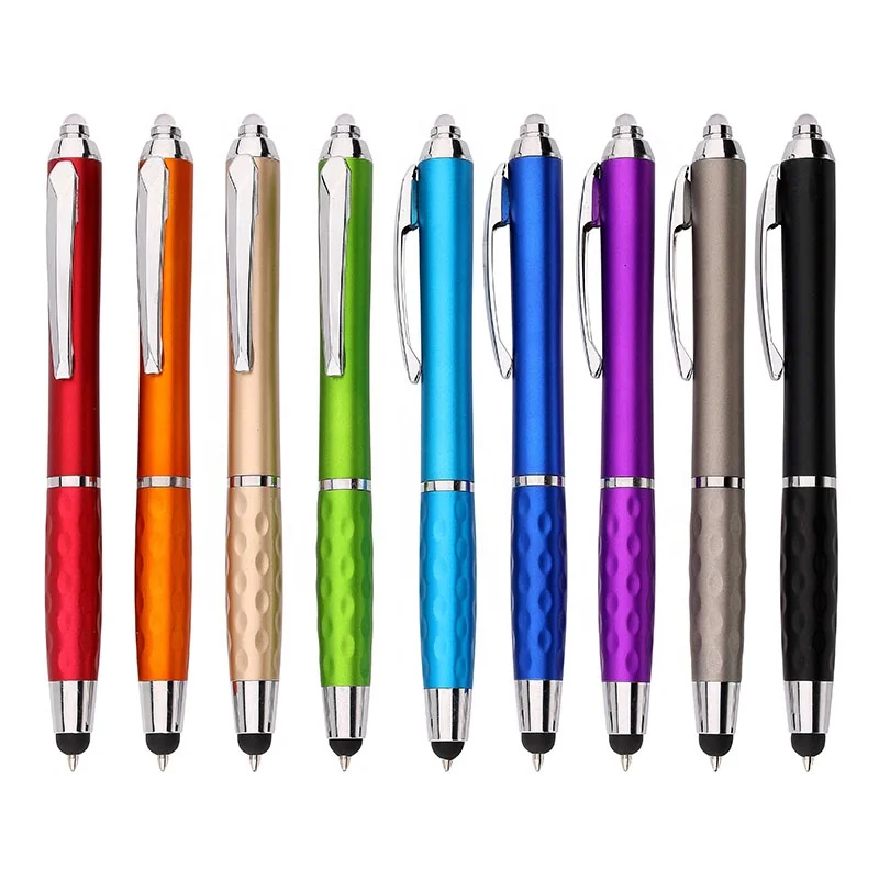 
New Design Colored Light Plunger With Soft Stylus Tip Customized Stationery Novelty Lighting Pen  (1600268062662)