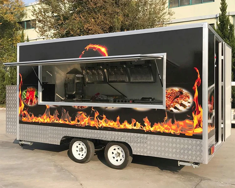 Custom Size Grill Equipment Food Trailer Fast Food Trailer Mobile Tacos Truck Ice Cream Cart BBQ Food Truck