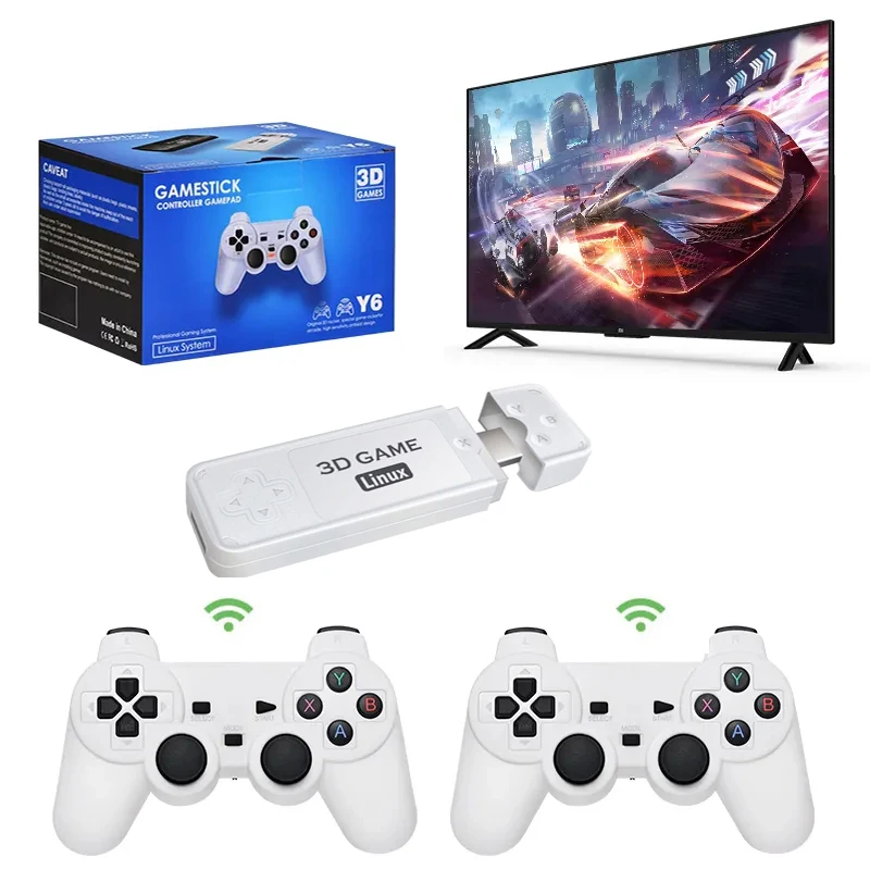 Dual Game Sticks 4K Output TV 10000 Games Built in Retro Video Gaming Console 3D Games Player for PSP PS1 N64 GBA Sega Emulator