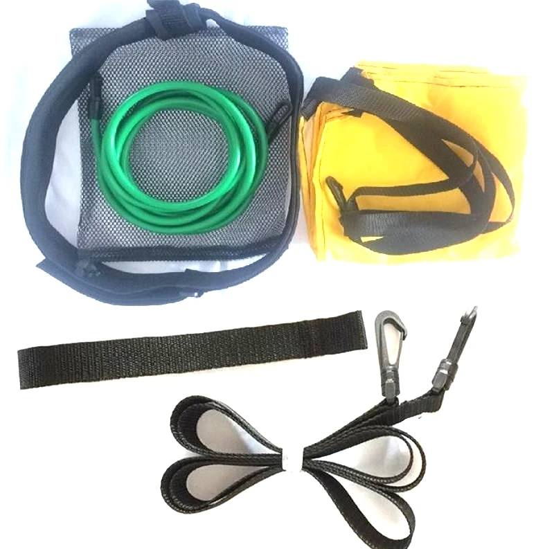 Pool Swim Resistance Band with Adjustable Neoprene Belt Elastic Latex Bungee Cords Tether