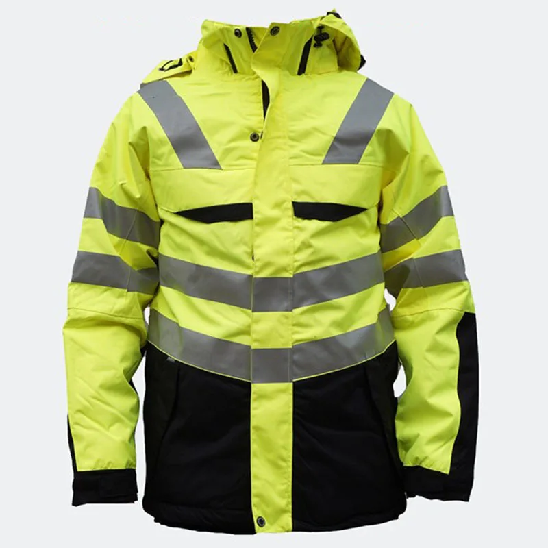 Custom Mens Winter Hi Vis Reflective Outerwear Safety Wear Workwear Jacket