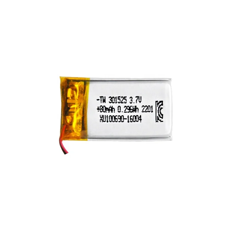 OEM ODM ShenZhen factory origin wholesale 3.7V 80mAh 301525 Polymer Rechargeable Lithium Ion Battery manufacturer
