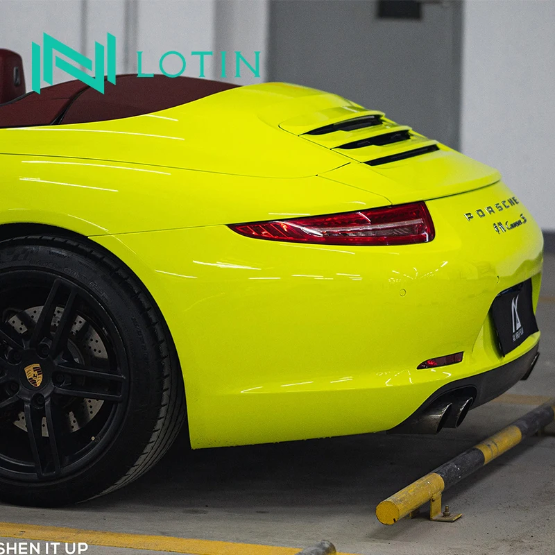 Factory Price Vinyl Sticker Self Adhesive Acid Green PVC Car Vinyl Wrap Wrapping Film 1.52*18m