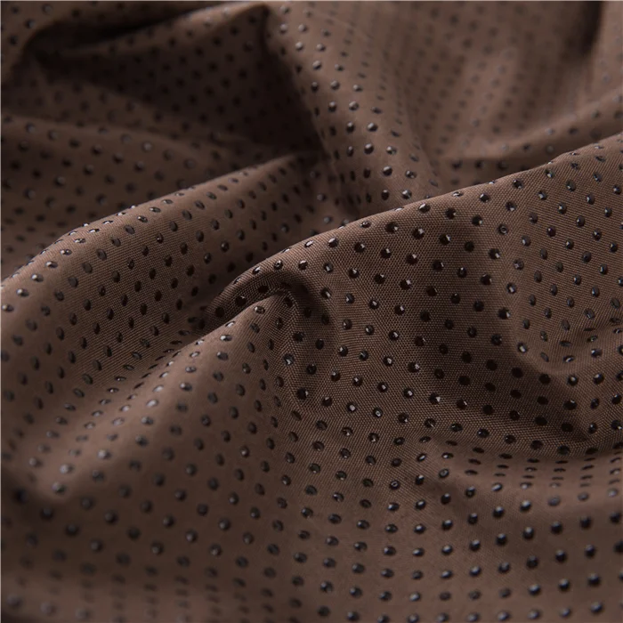PVC dotted silicone nonslip Anti slip twill 100% polyester fabric for mattress / sofa cover bottom/ under the slippers