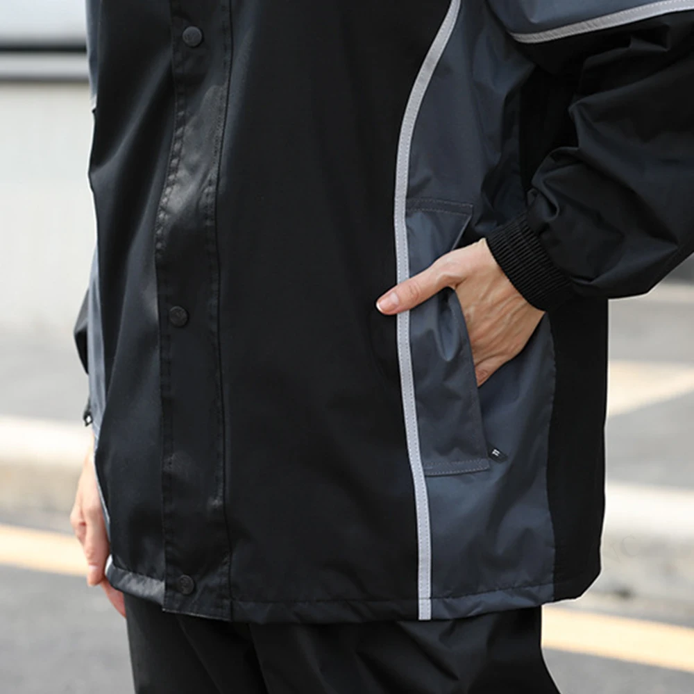 Motorcycle Rain Gear for Men Women Waterproof Lightweight Rain Suits Hideaway Hood  Jacket and Rain Pants for Outdoor