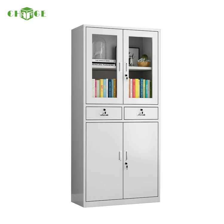 Разборная конструкция стальной шкафчик 4 двери шкаф для хранения файлов 2 средних ящика металлический офисный красочный