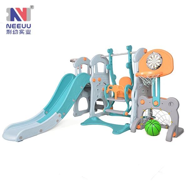 High Quality Plastic Castle Combination Slide And Swing  With EN71-TUV For Kids