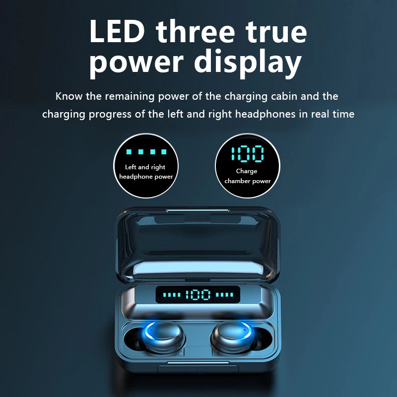 earbuds bluetooth 5.0  wireless earplugs power bank 2000mAh battery ipx5 waterproof stereo headphone earphone  headset